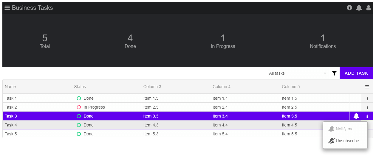 Grid Command Column