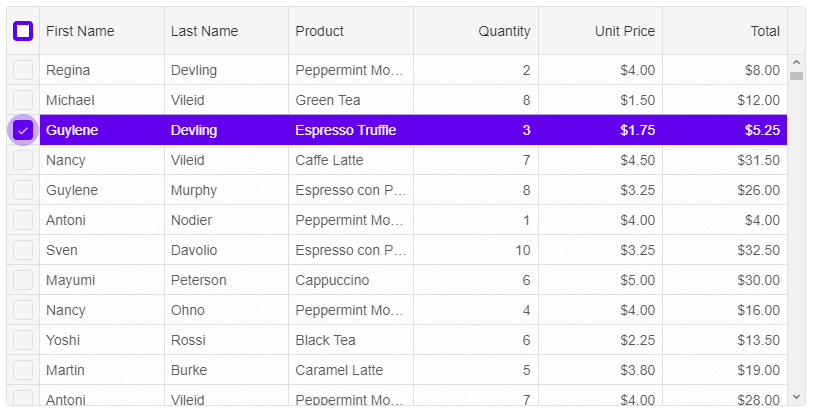 Material Grid Component