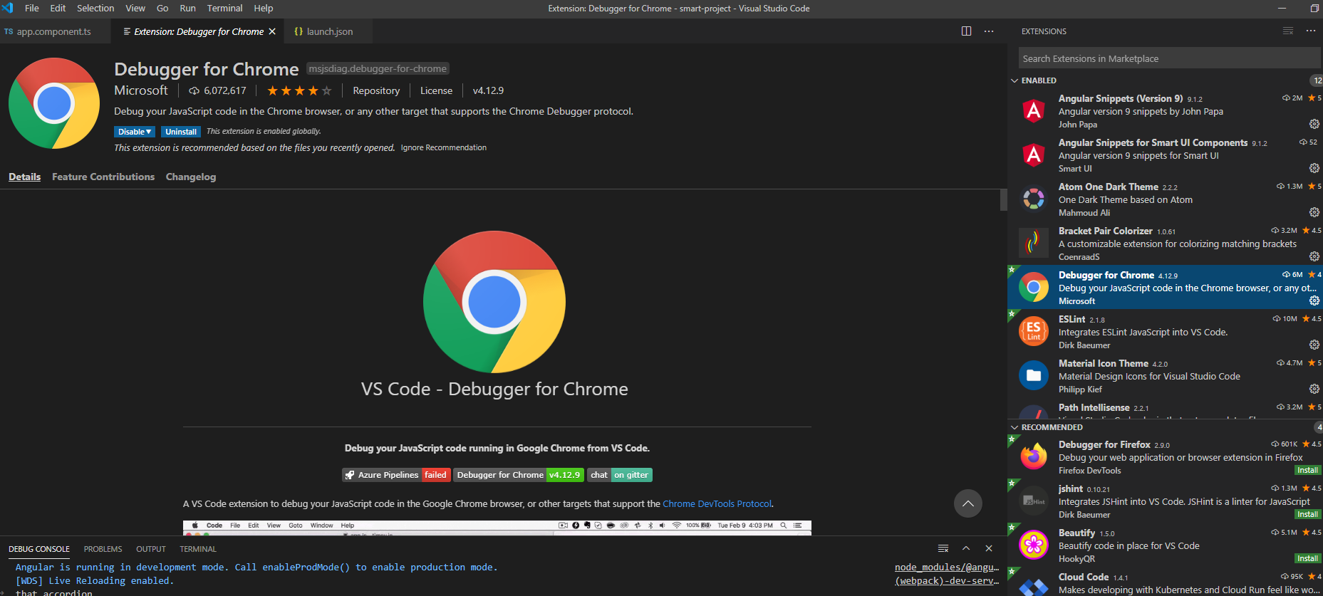 debugger for chrome