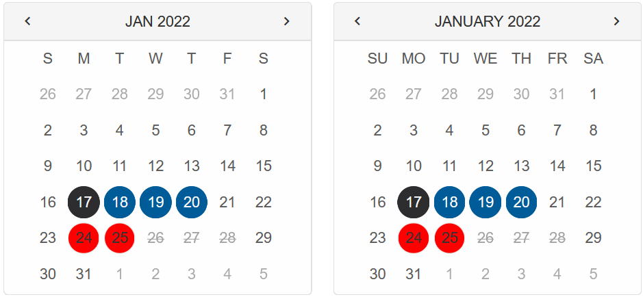 Calendar Formatting