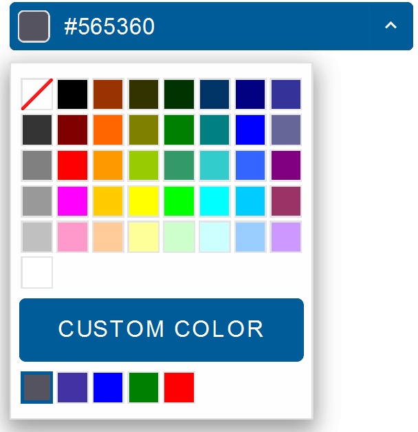 Custom color palette