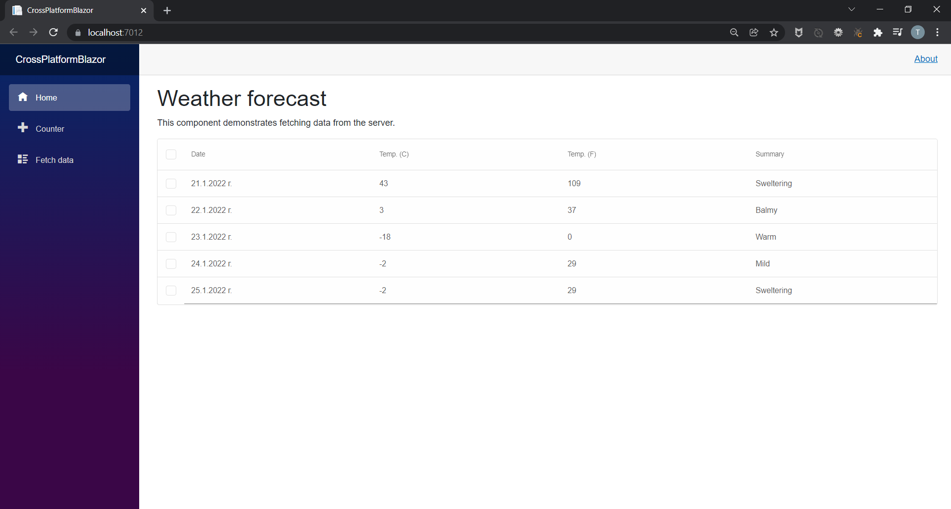 Blazor Server Result