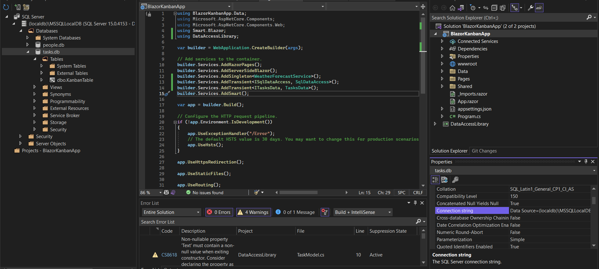Database properties