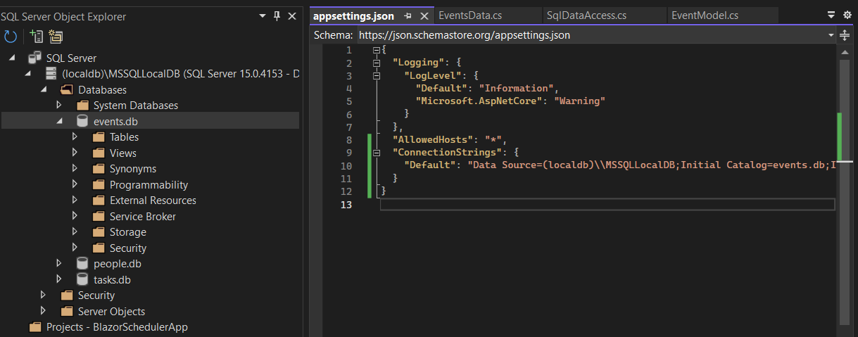 JSON appsettings