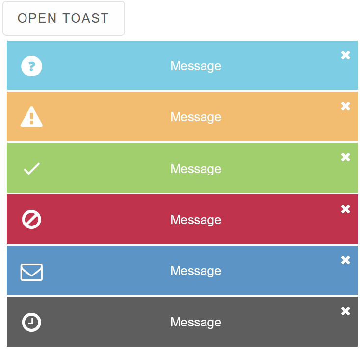 Toast types