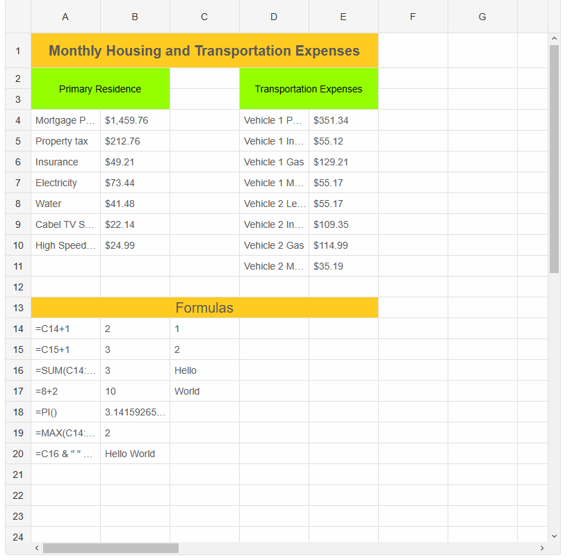 grid cell formulas