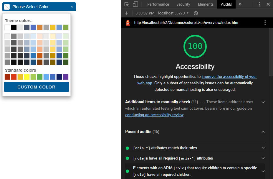 ColorPicker passing accessibility tests