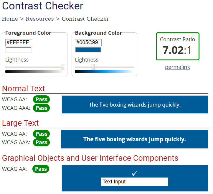 WCAG contrast check