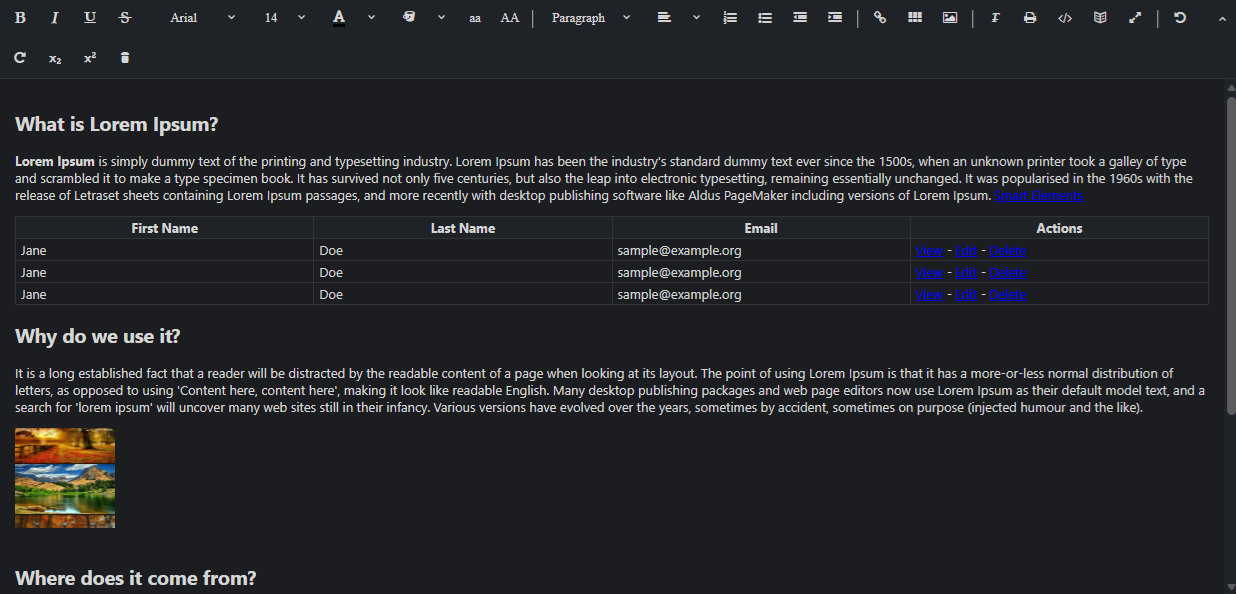 Rich Text Editor