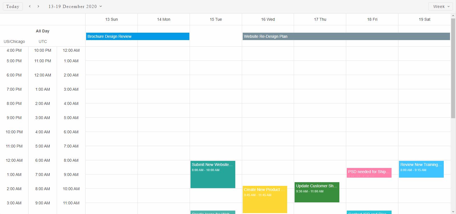 Scheduler Time Zones