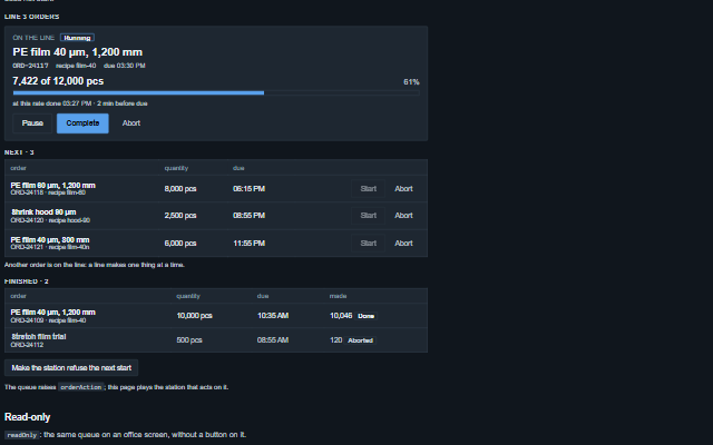 Order Queue demo
