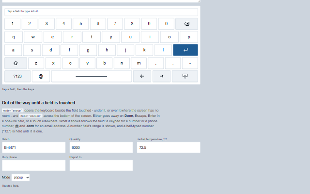 Touch Keyboard demo