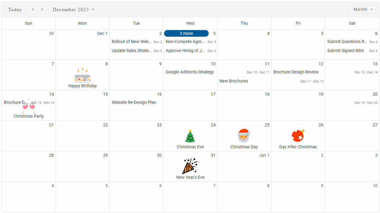 Scheduler Event Templates