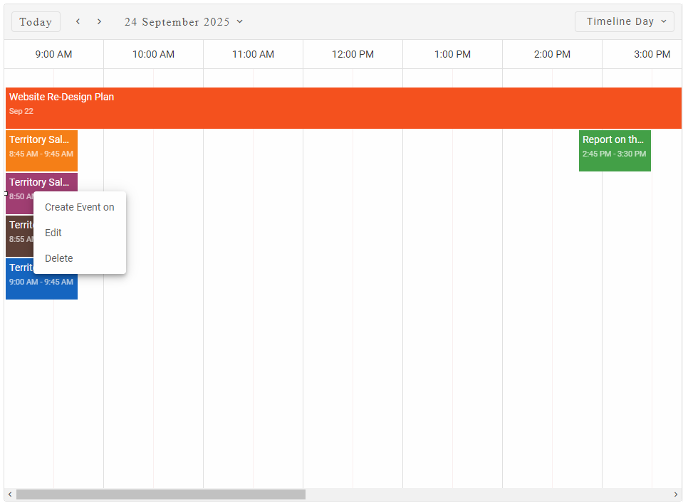 Scheduler Context Menu