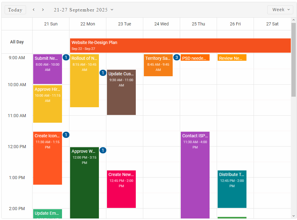 Scheduler Week View