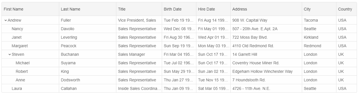 grid custom element column template